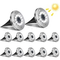 Ymyny 12LED Solarleuchten für draußen, 12 Stück Garten-Bodenleuchte 6000K Wasserdicht IP65 Solarlampe Einbaustrahler für Weg Terrasse Unterirdischer von AIPERQ