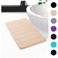 Badematte saugfähig rutschfeste Badmatte waschbar Badvorleger - 30 x 50 cm (Beige) von AIPERQ