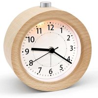 Batteriebetriebener Wecker mit Schlummerfunktion, nicht tickender analoger Wecker aus Holz, Zeigeruhr mit Nachtlicht, geräuschloser analoger Wecker – Batteriebetriebener Wecker mit Schlummerfunktion, nicht tickender analoger Wecker aus Holz, Zeigeruhr mit Nachtlicht, geräuschloser analoger Wecker – von AIPERQ