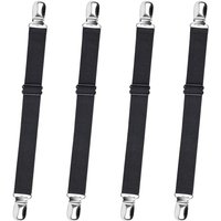 Bettlakenverschlüsse, 4 Stück Verstellbare Bettlakenhalter Robuste Bettlakenklammern für Matratzen Spannbettlaken Bettlaken, Schwarz von AIPERQ