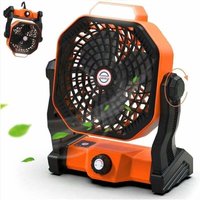 Campingventilator, Tischventilator, wiederaufladbarer Akku, 7800 mAh, USB-Ventilator mit LED-Licht und Haken, einstellbare Geschwindigkeiten, von AIPERQ