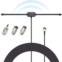 DAB-FM-Radioantenne, Dipol-FM-Antenne mit 3-Meter-Verlängerungskabel, für Musiksystem, Heimstereoempfänger, AV-Audio-Vedio-Heimkinoempfänger von AIPERQ