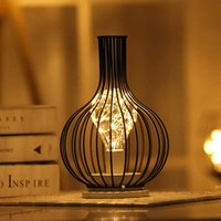 Dekorative Tischlampe, Retro-Tischlampe, Käfigstil, Nachtlicht, Retro, batteriebetrieben, Schreibtischlampe für Schlafzimmer [Energieklasse A] von AIPERQ