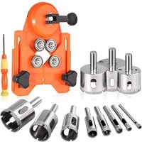 Diamant-Lochsäge, verstellbarer Locher-Lokalisierer, Fliesen-Lochsäge mit 11 diamantbeschichteten Bohrern + 1 Schraubendreher-Lochsägenführung mit Diamant-Lochsäge, verstellbarer Locher-Lokalisierer, Fliesen-Lochsäge mit 11 diamantbeschichteten Bohrern + 1 Schraubendreher-Lochsägenführung mit von AIPERQ