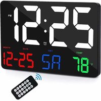 Digitale Wanduhr, 30 cm großes Display, digitaler LED-Wecker, mit Fernbedienung, einstellbarer Helligkeit, Kalender, Temperatur, Schlummerfunktion, Digitale Wanduhr, 30 cm großes Display, digitaler LED-Wecker, mit Fernbedienung, einstellbarer Helligkeit, Kalender, Temperatur, Schlummerfunktion, von AIPERQ