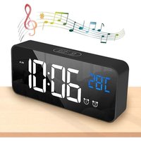 Digitaler Wecker 2.0, LED-Digitaluhr, digitaler Wecker mit Temperatur, tragbarer Spiegelalarm, einstellbare Helligkeit, Schlummerfunktion, von AIPERQ
