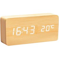 Digitaluhr aus Holz – Multifunktions-LED-Wecker mit Zeit-/Datums-/Temperaturanzeige und Sprachsteuerung für unterwegs – AC11YellowWhite Digitaluhr aus Holz – Multifunktions-LED-Wecker mit Zeit-/Datums-/Temperaturanzeige und Sprachsteuerung für unterwegs – AC11YellowWhite von AIPERQ