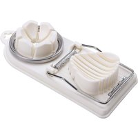 Eierschneider, 2-in-1-Eierschneider aus Edelstahl, multifunktionaler Eierschneider aus Metall für Eier und Obst (weiß) - Aiperq von AIPERQ