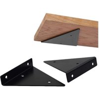 Etagere Murale Fixation Invisible 17cm, 2 Pièces Triangle équerre étagère Support Invisible Etagere Support d'étagère Invisible en Métal- Noir Avec von AIPERQ