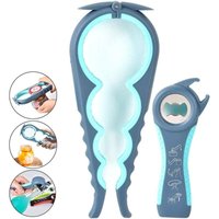 Flaschenöffner-Set, 5-in-1- und 4-in-1-Multifunktions-Glasöffner, einfach zu verwenden für Kinder, Senioren und Arthritis-Patienten. (Blau) von AIPERQ