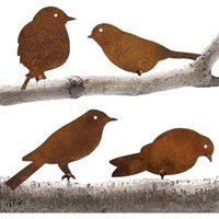Aiperq - Gartendeko Roststecker, 4 Metallvögel mit Schrauben, Gartenvögel Silhouette Deko, Metall Gartendeko mit Rosteffekt Patina, Gartendeko Aiperq - Gartendeko Roststecker, 4 Metallvögel mit Schrauben, Gartenvögel Silhouette Deko, Metall Gartendeko mit Rosteffekt Patina, Gartendeko von AIPERQ
