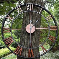 Gartenuhr Outdoor Garten Wanduhr Große römische Ziffer Gartenuhr Eisen Outdoor Uhr, 40cm/16inch von AIPERQ
