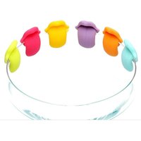 Glasmarker, Glasmarker, Weinglasmarker, bezaubernde Zungenform, geeignet für Weingläser, Wasserflaschen, Buffets (Silikon, 12 Stück) von AIPERQ