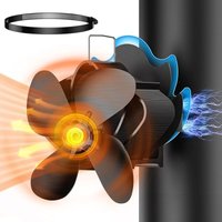 Holzofenventilator, Ofenventilator mit Magnetik, Kaminventilator mit 4 Flügeln, am Rohr befestigter, leiser Ventilator für von AIPERQ