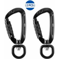 Karabiner 2 Stück Drehbarer Karabinerclip 360° Drehbarer Spinnerkarabiner Kleiner automatisch verriegelnder Karabiner 4KN - C-Ring Karabiner 2 Stück Drehbarer Karabinerclip 360° Drehbarer Spinnerkarabiner Kleiner automatisch verriegelnder Karabiner 4KN - C-Ring von AIPERQ