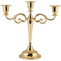 Kerzenständer aus Metall, Kerzenhalter im europäischen Retro-Stil für die Heimdekoration, goldener Kerzenständer mit 3 Zweigen für Geburtstag, Kerzenständer aus Metall, Kerzenhalter im europäischen Retro-Stil für die Heimdekoration, goldener Kerzenständer mit 3 Zweigen für Geburtstag, von AIPERQ