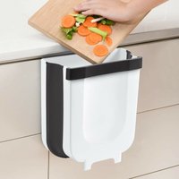 Kleiner hängender Küchen-Mülleimer, Mini-Faltmülleimer für Schrank/Auto/Schlafzimmer/Badezimmer, Kunststoff, Weiß, 2,4 Gallonen Kleiner hängender Küchen-Mülleimer, Mini-Faltmülleimer für Schrank/Auto/Schlafzimmer/Badezimmer, Kunststoff, Weiß, 2,4 Gallonen von AIPERQ