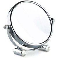 Kosmetikspiegel mit 5-facher Vergrößerung, 6 Zoll kompakter Kosmetikspiegel zum Aufstellen, Chrom, Durchmesser 15 cm, schwenkbar, hochwertiger von AIPERQ