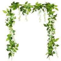 Aiperq - Künstliche Glyzinien-Ranken-Girlande, 210 cm, künstliche Efeublüten für Hochzeitsbögen, Babyparty-Dekoration Aiperq - Künstliche Glyzinien-Ranken-Girlande, 210 cm, künstliche Efeublüten für Hochzeitsbögen, Babyparty-Dekoration von AIPERQ