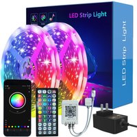 Aiperq - LED-Lichtstreifen 5 m x 2, 30 LEDs/m, 24 v, 150 LEDs, App- und Fernbedienung, Musiksynchronisation, Timer-Modus, geeignet für Schlafzimmer, von AIPERQ