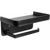 Lagerregal, Toilettenpapierhalter aus Aluminium zur Wandmontage für Badezimmer und Küche (schwarz) von AIPERQ