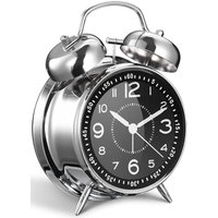 Lauter Wecker für Erwachsene mit tiefem Schlaf, 4 Zoll Metall-Doppelglocke, batteriebetriebener Wecker für die Raumdekoration, leise, tickt nicht von AIPERQ