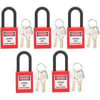 Aiperq - Lockout-Schloss, 38-mm-Lockout-Vorhängeschloss-Set für Lockout-Stationen, Sicherheitsvorhängeschloss mit 2 Schlüsseln pro Schloss, 5 Sets von AIPERQ
