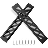 Lüftungsgitter aus Aluminium, rechteckig, Lüftungsgitter mit Schrauben für Schrank- und Raumbelüftung, 30 x 5 cm, Schwarz, 2 Stück Lüftungsgitter aus Aluminium, rechteckig, Lüftungsgitter mit Schrauben für Schrank- und Raumbelüftung, 30 x 5 cm, Schwarz, 2 Stück von AIPERQ