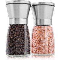 Manuelle Pfeffermühle und Salzmühle, 2er-Set Gewürzmühlen, einstellbare Körnung, Pfeffer- und Salzstreuer, Salz- und Pfeffermühle aus gebürstetem Manuelle Pfeffermühle und Salzmühle, 2er-Set Gewürzmühlen, einstellbare Körnung, Pfeffer- und Salzstreuer, Salz- und Pfeffermühle aus gebürstetem von AIPERQ