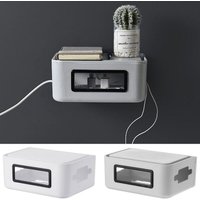 Multifunktionale Aufbewahrungsboxen für WLAN-Router, Wandregal, Kabel-Organizer (weiß) von AIPERQ
