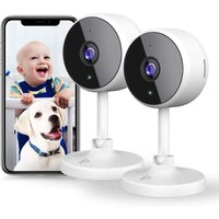 [Neu 2021] 2-teilige WLAN-Überwachungskamera, 1080P-Innenkamera, WLAN-Babyphone mit 2-Kanal-Audio, Erkennung des menschlichen Körpers, Nachtsicht, von AIPERQ