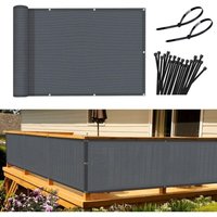 Paravent Brise-Vue Balcon Jardin 90x300 cm HDPE Résistant Vent UV Anthracite avec Fixations von AIPERQ