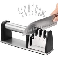 Professioneller Messerschärfer, 4-in-1 Küchenschärfer, manueller Messer- und Scherenschärfer, Wolframstahl-Diamant- und Keramikstab-Schärfsystem, von AIPERQ