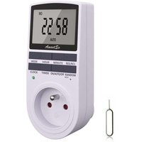 Programmierbares digitales Stecker-Timer-Paket, Steckdosen-Timer mit LCD-Display und Diebstahlschutz-Zufallsmodus, mit französischer Anleitung, Programmierbares digitales Stecker-Timer-Paket, Steckdosen-Timer mit LCD-Display und Diebstahlschutz-Zufallsmodus, mit französischer Anleitung, von AIPERQ