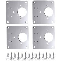 Reparaturplatte für Schrankscharniere, Montageplatte für Türscharniere, 4-teilige Edelstahlplatte mit 24 Schrauben für Regale und Schränke aus Reparaturplatte für Schrankscharniere, Montageplatte für Türscharniere, 4-teilige Edelstahlplatte mit 24 Schrauben für Regale und Schränke aus von AIPERQ