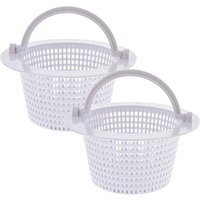 Runder Korb für Aufstellpool-Skimmer, mit Griff zum einfachen Herausnehmen, 2er-Pack - Durchmesser 16 cm - Weiß von AIPERQ