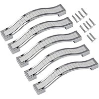 Schubladengriffe, Möbelgriffe aus Legierung im europäischen Stil für Kommoden, Möbelgriffe, 5er-Pack (96 mm, Silber) von AIPERQ