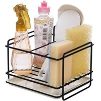 Schwammhalter für die Küchenspüle, Spülbecken-Organizer mit Abtropfschale, Schwammhalter aus Eisen, Korb, Utensilienhalter, Halter für Schwammhalter für die Küchenspüle, Spülbecken-Organizer mit Abtropfschale, Schwammhalter aus Eisen, Korb, Utensilienhalter, Halter für von AIPERQ