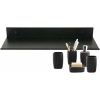 Schwebendes Wandregal für Badezimmer, rechteckig, mattes Aluminiumregal, ultradünn, stabiles Wandregal, stilvolles, an der Wand montiertes von AIPERQ