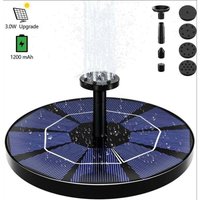 Schwimmender Solarbrunnen für den Außenbereich, Solar-Teichpumpe mit 6 Düsen für Vogelbad, Aquarium, Gartenbrunnen von AIPERQ