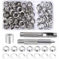 Aiperq - sen-Set, 100 Sets 10 mm Ösen, Planen-Reparaturset, mit 3 Ösenwerkzeugen, Ösen-Set für Planen, Stoffe, Vorhänge und Bastelarbeiten (203 Stück) von AIPERQ