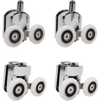 Aiperq - Set mit 4 Duschrollen mit Doppelschiebetür (2 oben + 2 unten) (25 mm – 2 oben + 2 unten) von AIPERQ