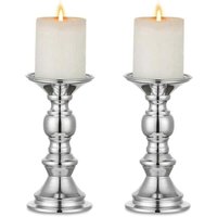 Aiperq - Silberne Stumpenkerzenhalter, Hochzeits-Mittelstücke, Metall-Kerzenhalter für 50-mm-Kerzen, Standdekoration, ideal für Hochzeiten, besondere Aiperq - Silberne Stumpenkerzenhalter, Hochzeits-Mittelstücke, Metall-Kerzenhalter für 50-mm-Kerzen, Standdekoration, ideal für Hochzeiten, besondere von AIPERQ