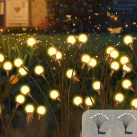 Solar-Gartenleuchten, 2er-Pack (20 LEDs) Solar-Glühwürmchenlichter, Außenbeleuchtung, Garten-Dekolampen, IP65, wasserdicht, Glühwürmchenlicht für von AIPERQ