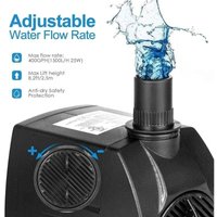Springbrunnenpumpe, 400 GPH Tauchwasserpumpe, 25 W Springbrunnen-Poolpumpe für den Außenbereich, 2,4 m Fallhöhe, 3 Düsen, Aquarium, Teich, Fischtank, von AIPERQ