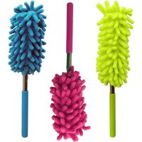 Staubwedel, Mikrofaser-Staubbürste mit ausziehbarer Stange, waschbarer Staubwedelkopf für Zuhause, Büro, Auto, 3er-Set von AIPERQ