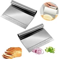 Stück Gemüseschaufel, Teigspatel, Universal-Küchenspatel, Edelstahlschaber, Küchenschaber, Teigschneider, Küchenhelfer für Brot, Obst, Gemüse, Kochen von AIPERQ