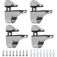 Aiperq - Stück Glasregalträger, verstellbare Badezimmer-Glasregalhalterung aus polierter Zinklegierung für Glas- und Holzböden mit einer Dicke von von AIPERQ