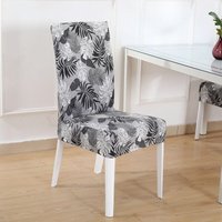 Stück elastische Stuhlhussen für Esszimmerstühle, universell bedruckt, rutschfest, für Zuhause, Hotel, Restaurant – Sommerliebe, Grau Stück elastische Stuhlhussen für Esszimmerstühle, universell bedruckt, rutschfest, für Zuhause, Hotel, Restaurant – Sommerliebe, Grau von AIPERQ