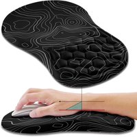 Tapis de souris ergonomique avec repose-poignet, support de poignet pour soulager la douleur du canal carpien, avec mousse à mémoire de forme von AIPERQ